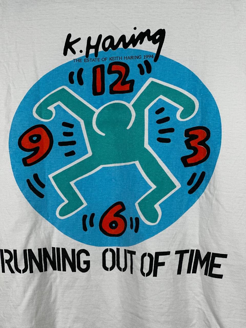 Keith Haring Vintage 1994 Keith Haring “Running Out Of Time“ T Shirt Size US M / EU 48-50 / 2 - 12 Thumbnail