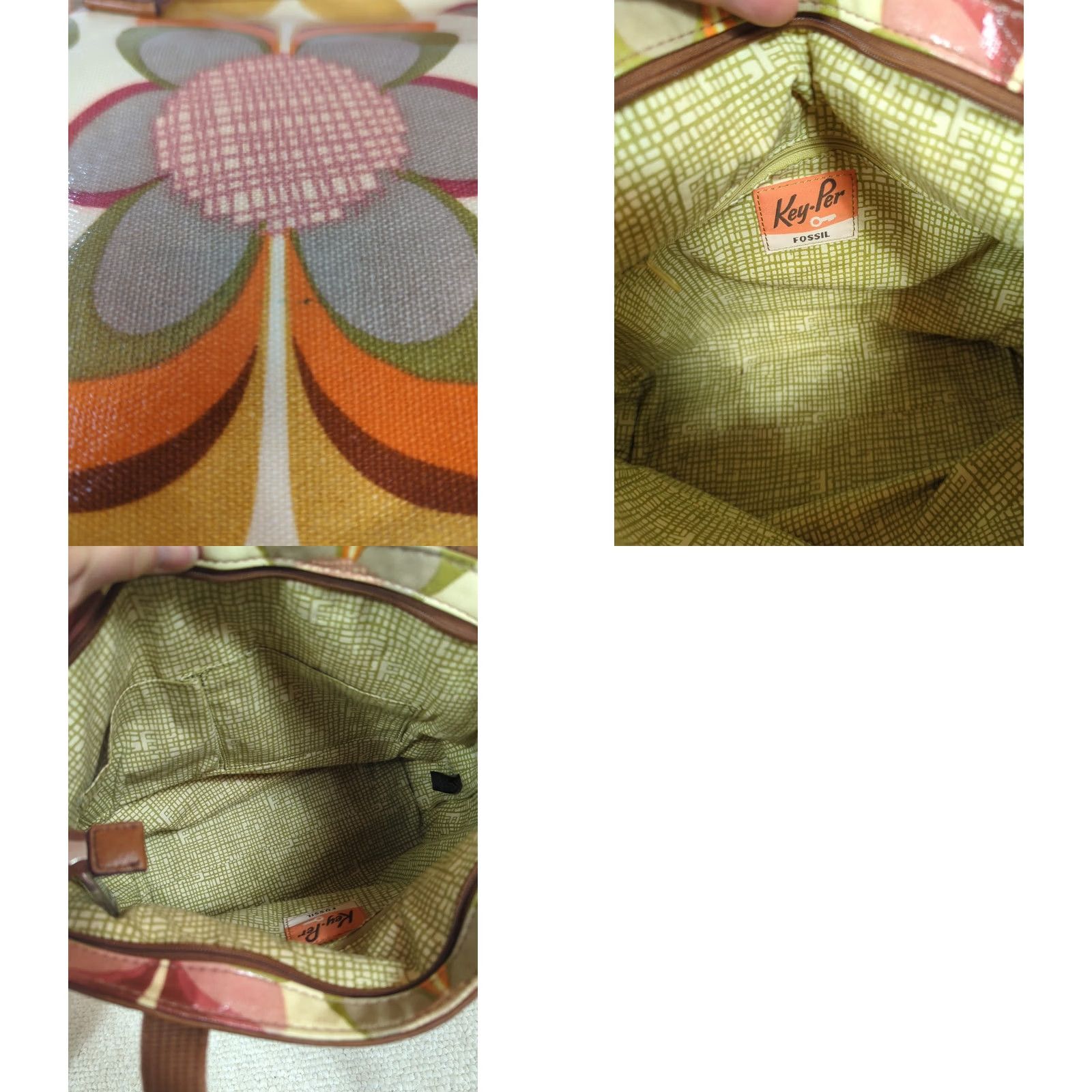 Fossil Fossil Key Per Tote Bag Coated Canvas Multicolor Floral Leather Straps Zip Lined Large Women Boho Hippie Style Digital Notions Size L / US 10 / IT 46 - 10 Thumbnail