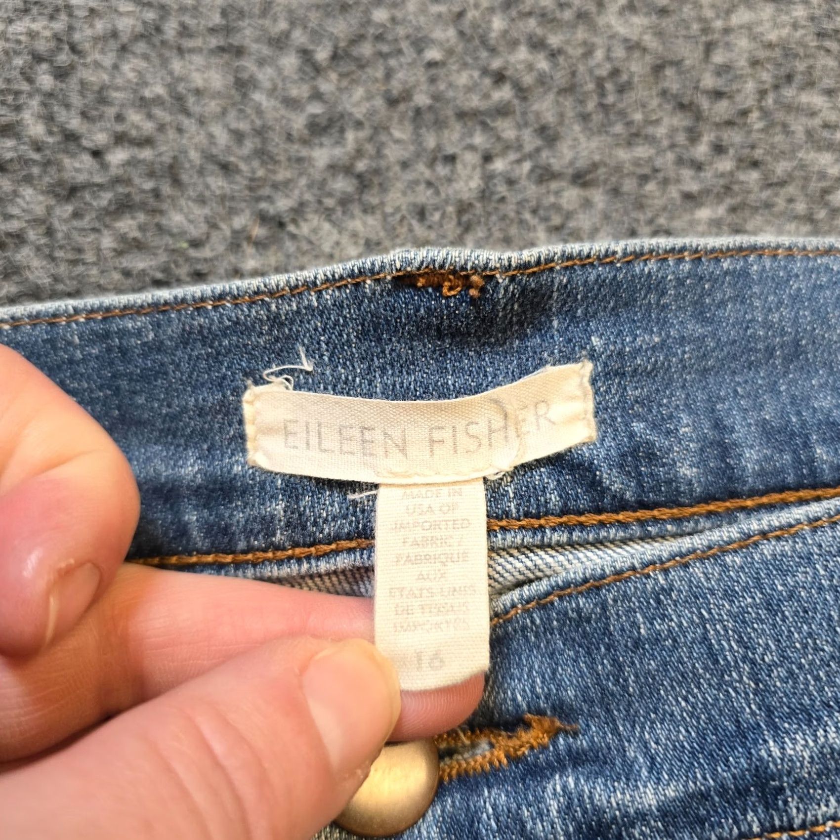 Eileen Fisher Eileen Fisher Jeans Women Size 16 Blue Denim Regular Tapered Stretch Pants Casual Preppy 5-Pocket Womens Size 38" / US 16 / IT 52 - 4 Thumbnail