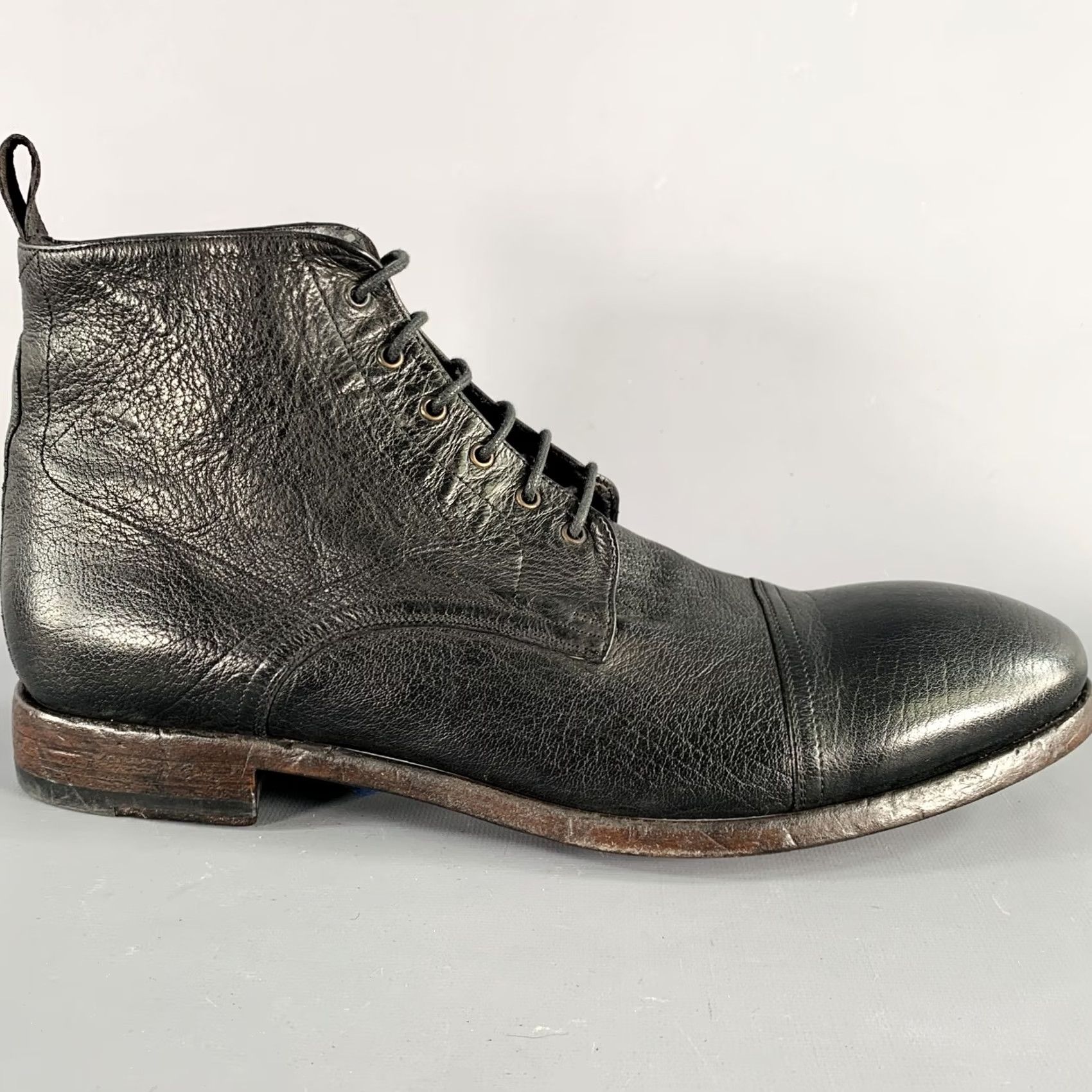 Paul Smith PAUL SMITH Black Leather Lace-Up Ankle Boots Size 12 Size US 12 / EU 45 - 2 Thumbnail