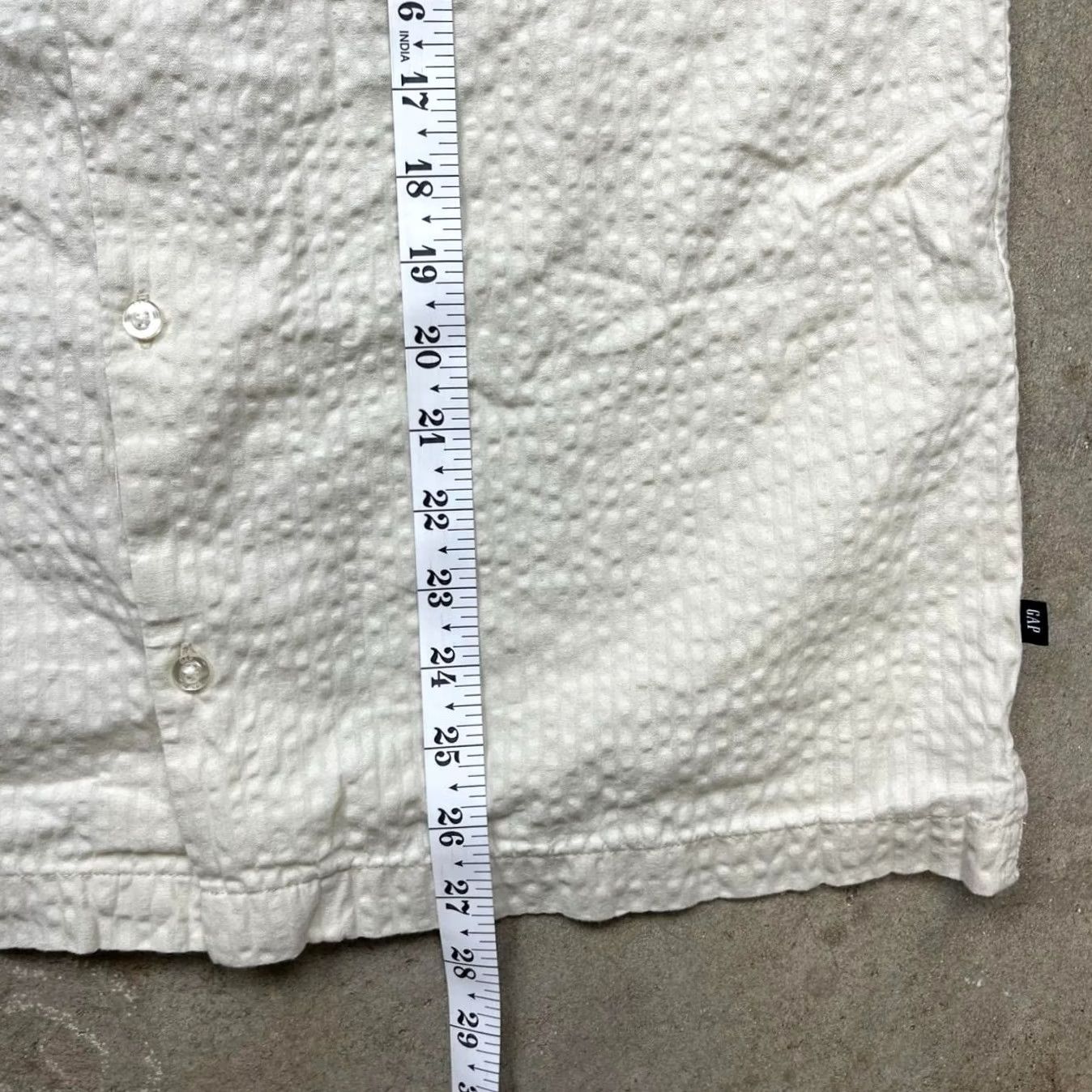 Gap Gap Shirt Mens S Camp Collar Seersucker Button cream Size US S / EU 44-46 / 1 - 5 Thumbnail