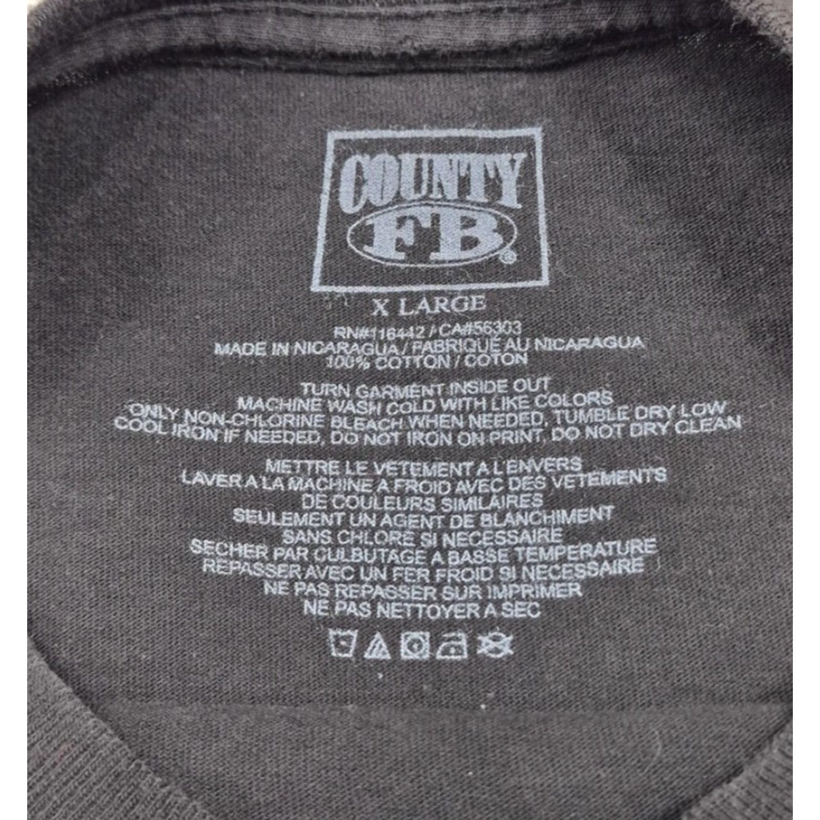 Vintage FB County Shirt Mens XL Black Old English Logo Graphic Tee Gothic Streetwear Shirt Size US XL / EU 56 / 4 - 6 Thumbnail