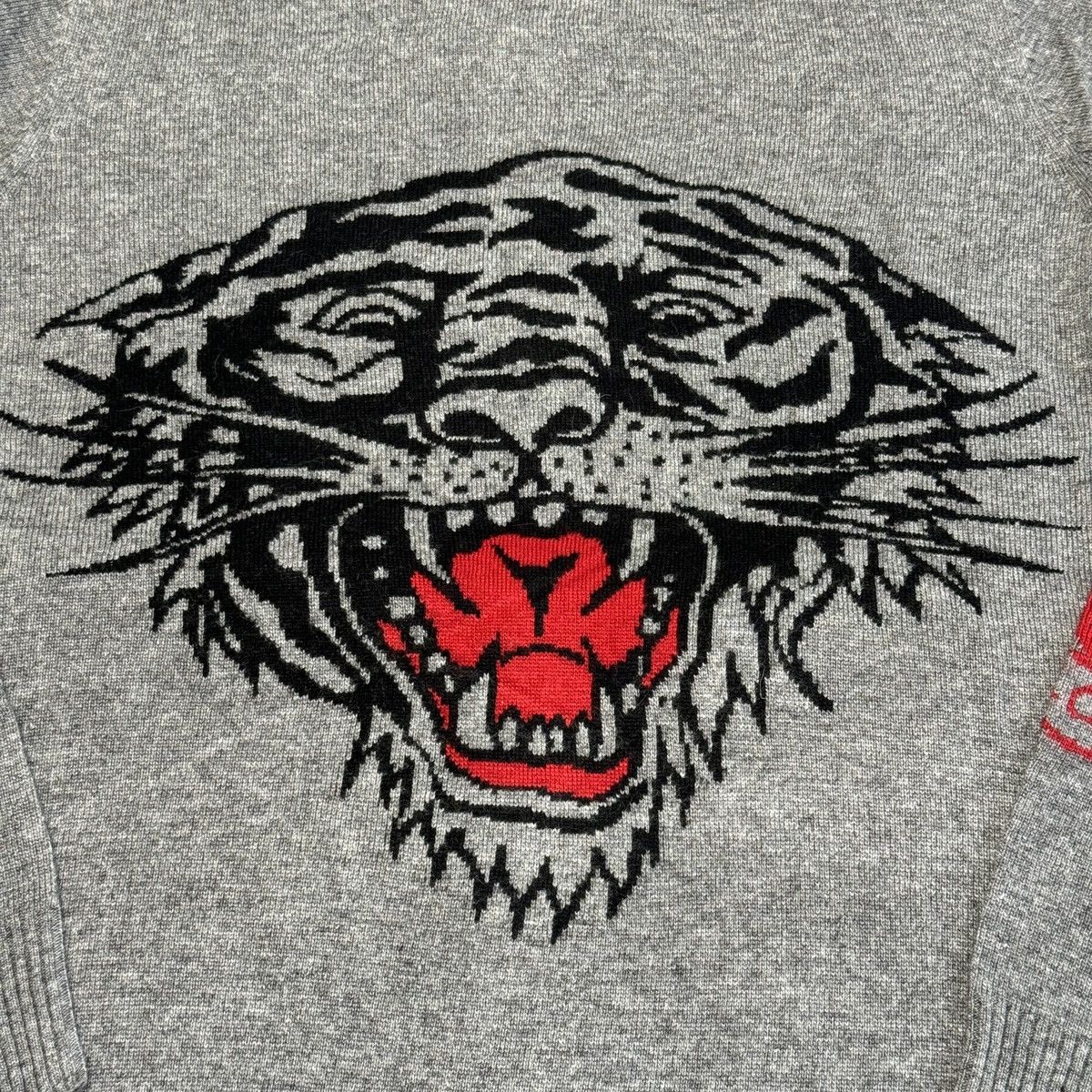 Ed Hardy Ed Hardy Tiger Hooded Wool Blend Zip Knit Sweater Cardigan Size US L / EU 52-54 / 3 - 2 Thumbnail
