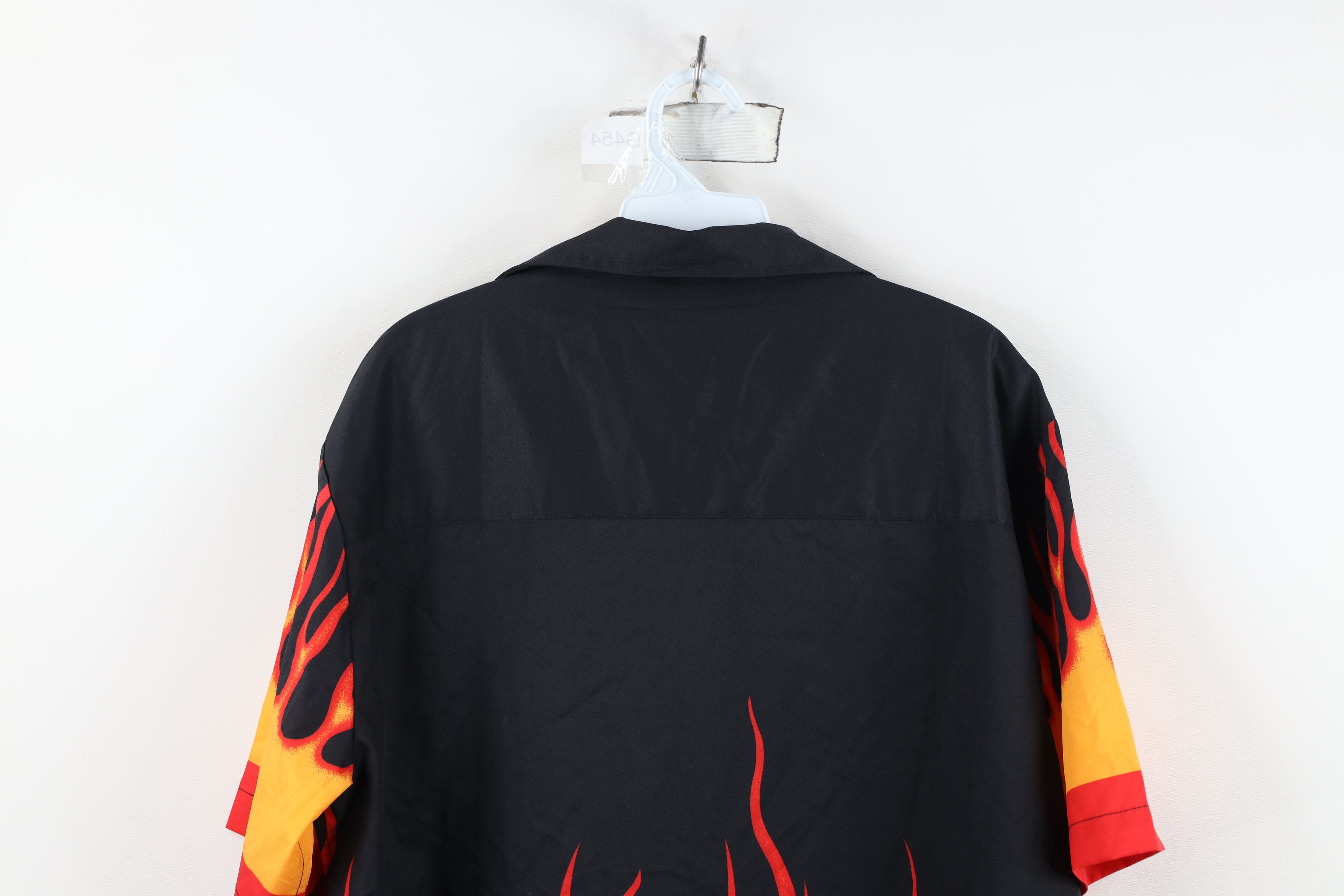 Vintage Vintage 90s Y2K Streetwear Fire Flames Collared Button Shirt Size US L / EU 52-54 / 3 - 13 Thumbnail