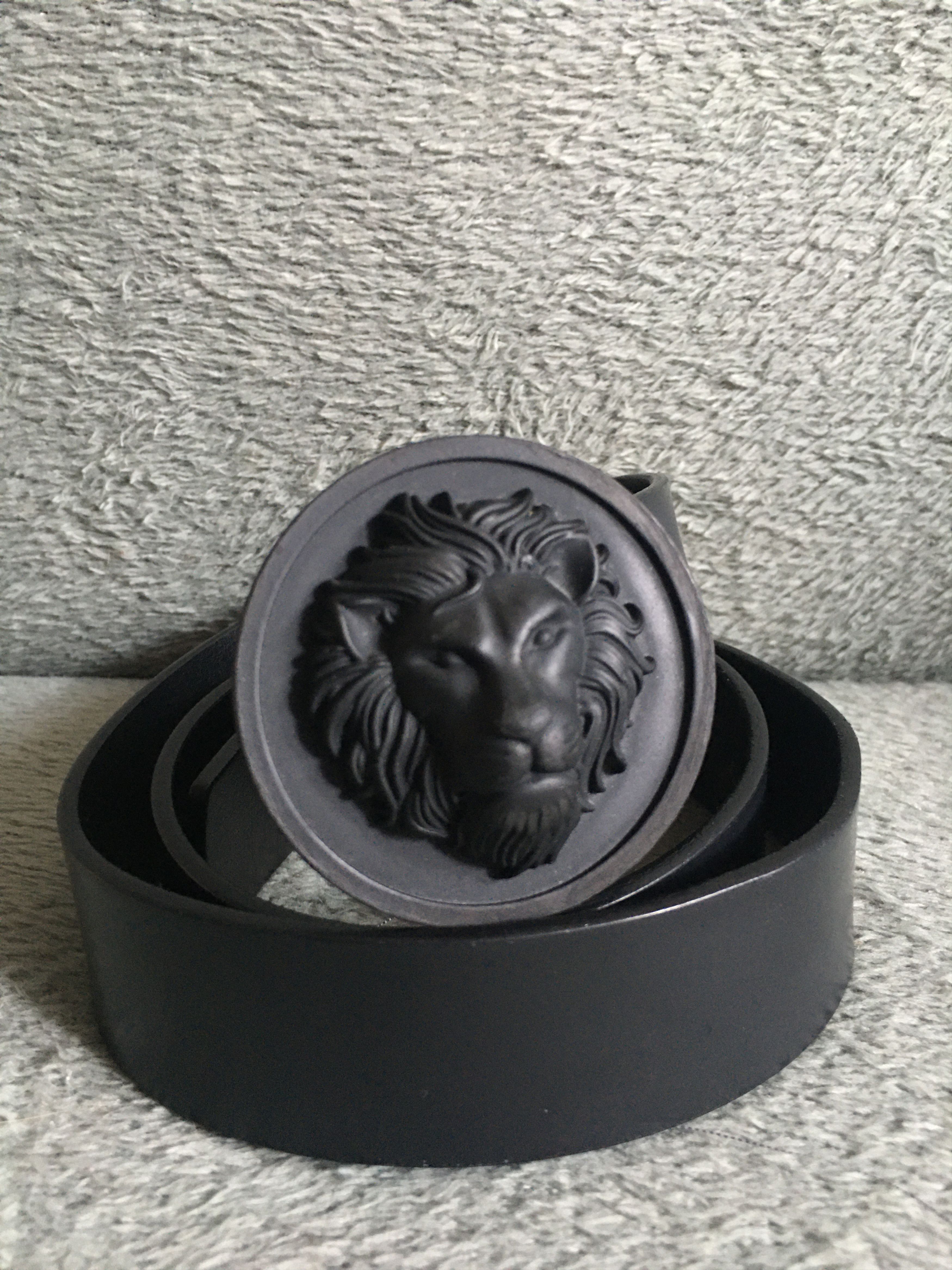 Versus Versace Versace Versus Tonal Round Lion Belt Black Size 36/90 Size 36 - 1 Thumbnail
