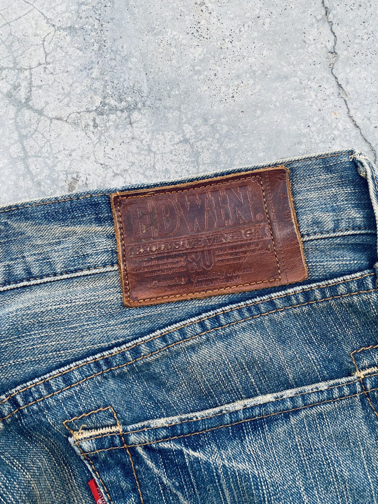Vintage Edwin Xu Flare Distressed Denim Pants