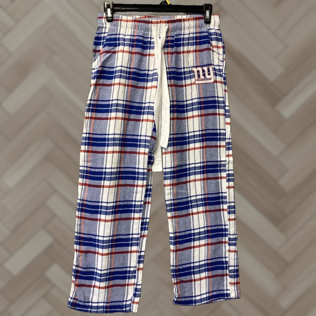NFL NFL New York Giants Pajama Pants Mens Small Blue Plaid Sleepwear Lounge Cotton Size US 29 - 1 Thumbnail