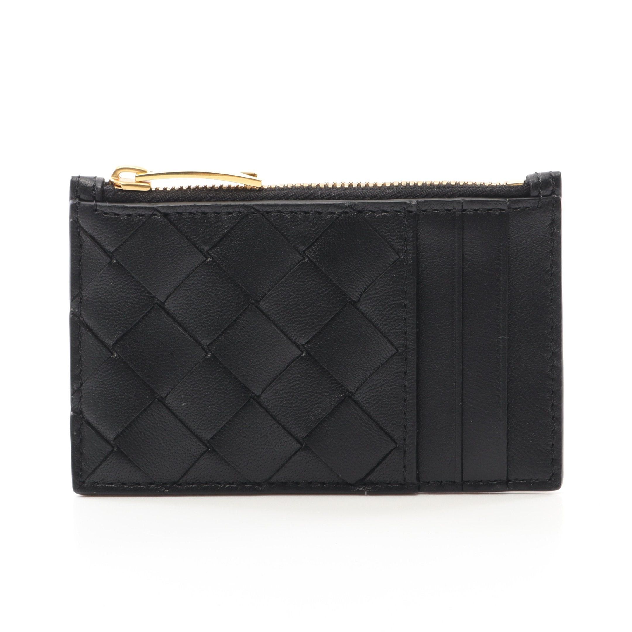 Bottega Veneta Bottega Veneta Intrecciato Coin Purse Card Case Leather Black Size ONE SIZE - 1 Thumbnail