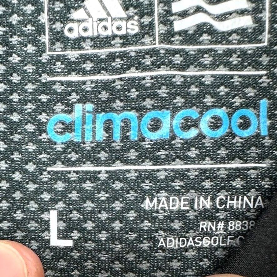 Adidas Adidas Polo Shirt Mens L Grey Black Geometric ClimaCool Golf Performance EUC Size US L / EU 52-54 / 3 - 5 Thumbnail