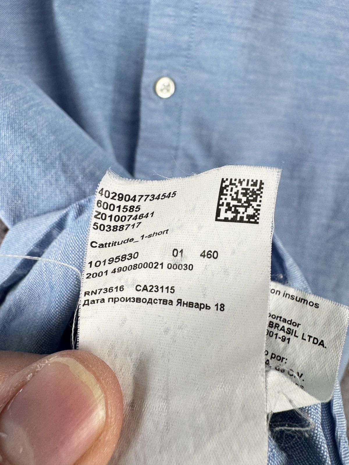 Hugo Boss Hugo Boss Light Blue Short Sleeve Button-Up Shirt Large Size US L / EU 52-54 / 3 - 10 Thumbnail