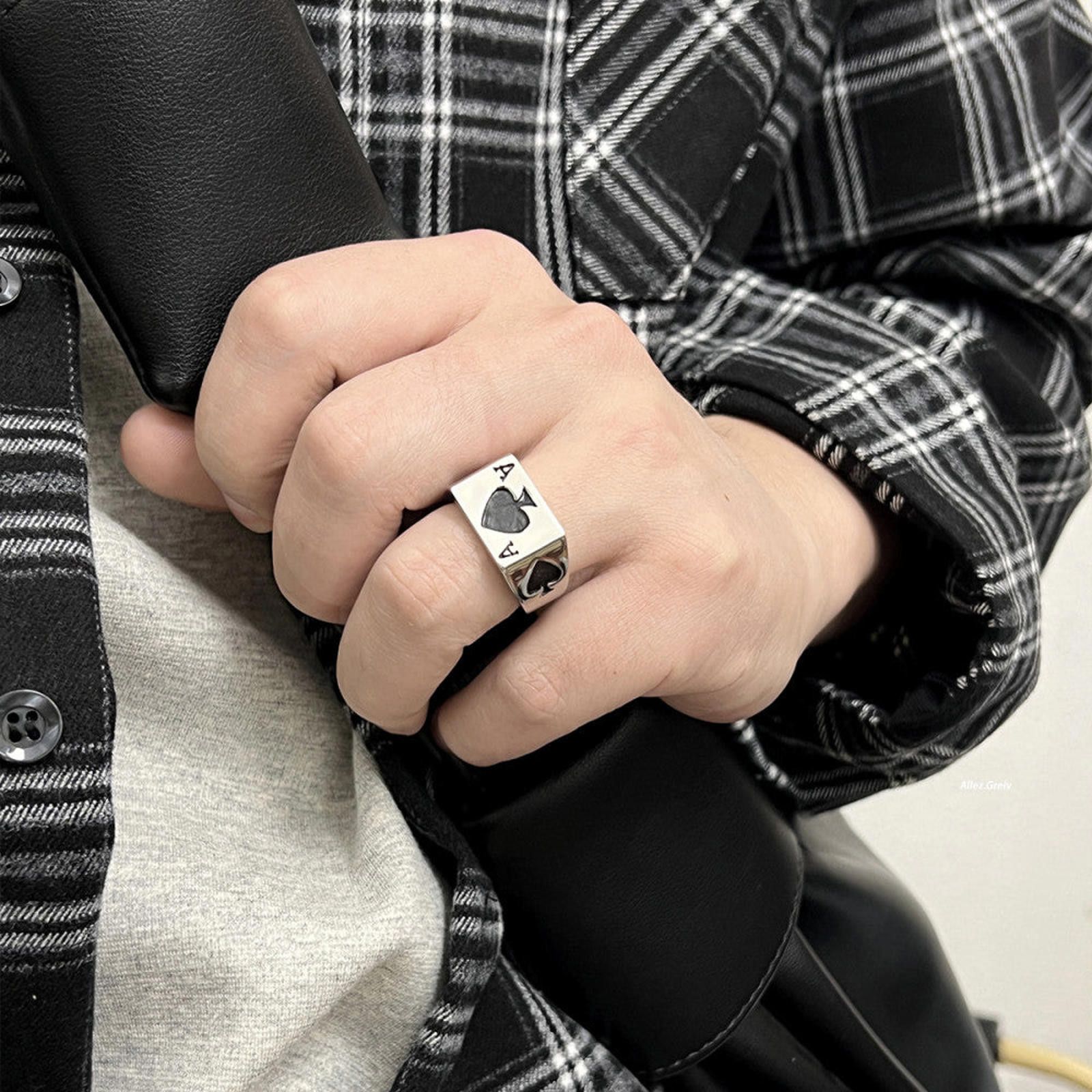 Jewelry Ace of Spades Ring - Silver Size ONE SIZE - 2 Thumbnail