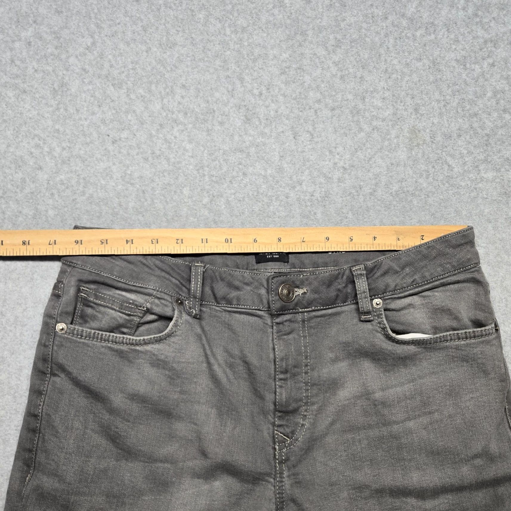 River Island River Island SIRE Jeans Mens 34x32 Gray Stretch Denim Pants Casual Tapered Leg 5-Pocket Retro Modern Size US 34 / EU 50 - 7 Thumbnail