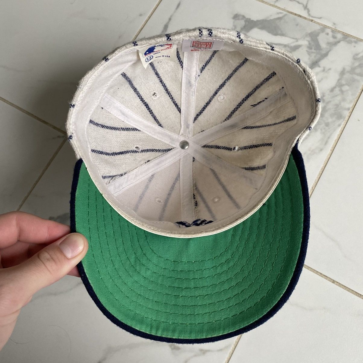 American Needle Vintage 1990s New York Yankees Pinstripe Fitted 7 1/8 Cap Size ONE SIZE - 5 Thumbnail