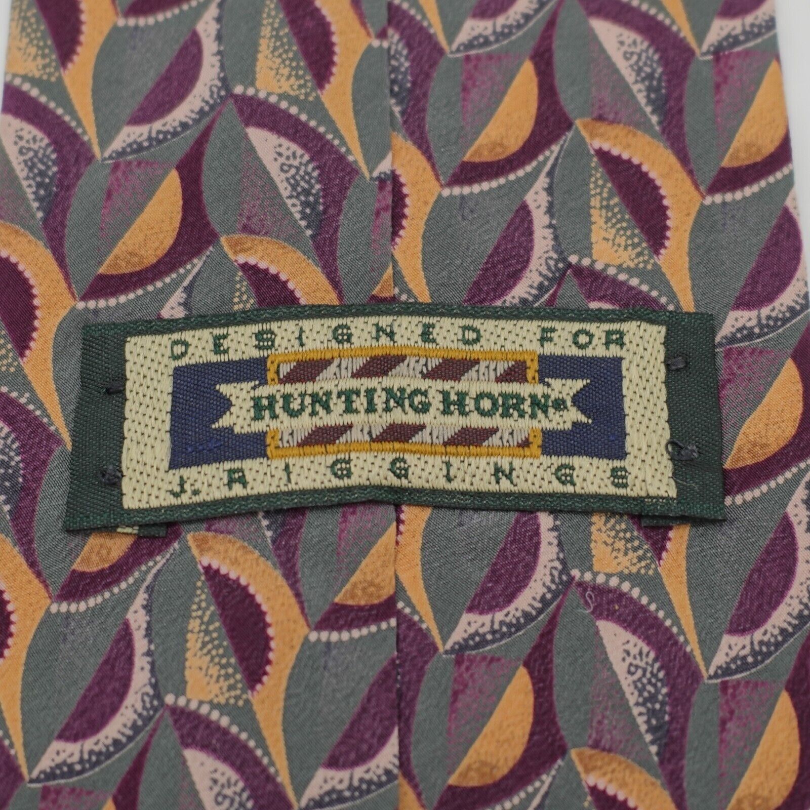Vintage J. Riggins Hunting Horn Purple Green Abstract Print Short Wi Size ONE SIZE - 3 Thumbnail
