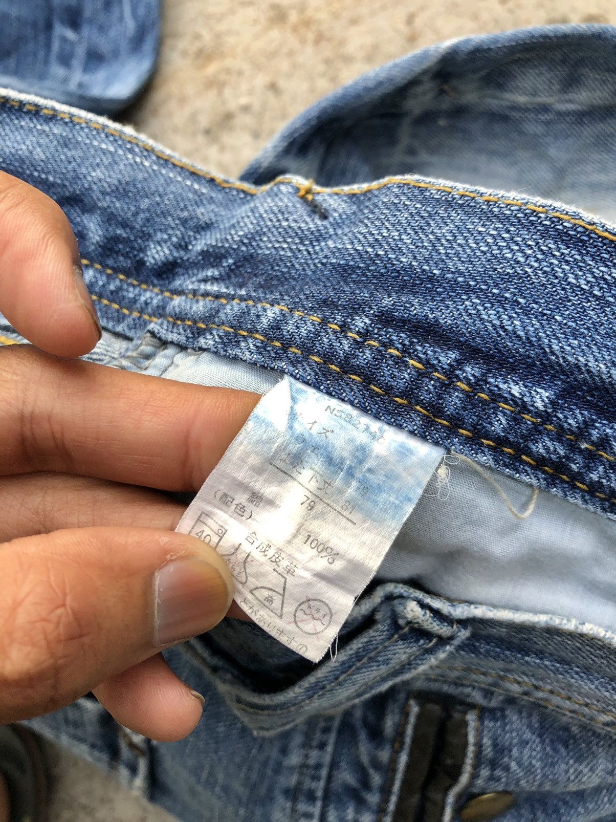 Japanese Brand VILLAND WASHED BLUE DISTRESSED DENIM Size US 31 - 5 Thumbnail