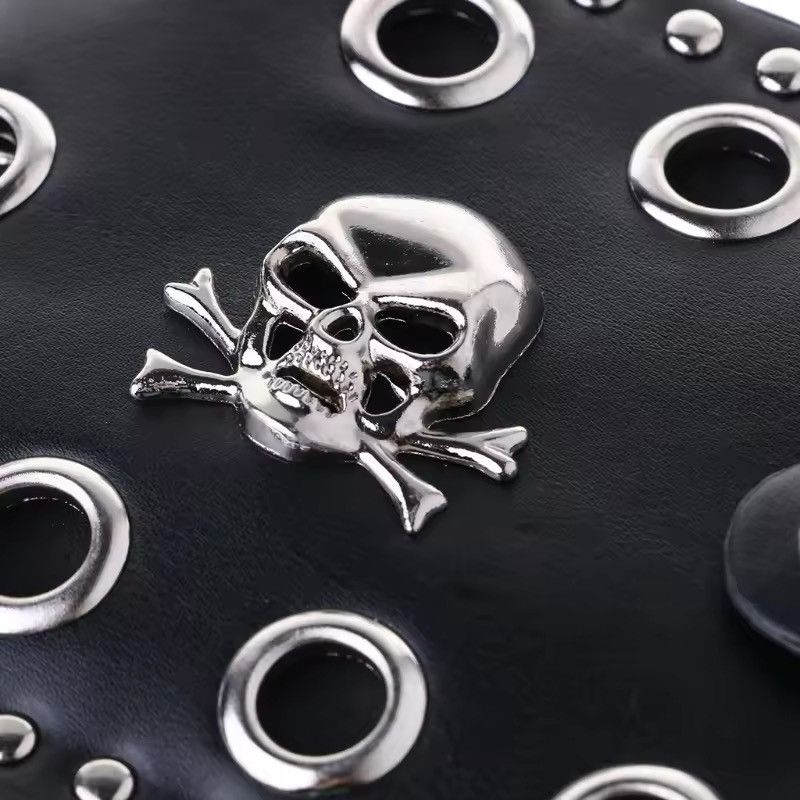 Vintage Gothic Punk Style PU Leather Skull Western Wallet + Chain Size ONE SIZE - 5 Thumbnail