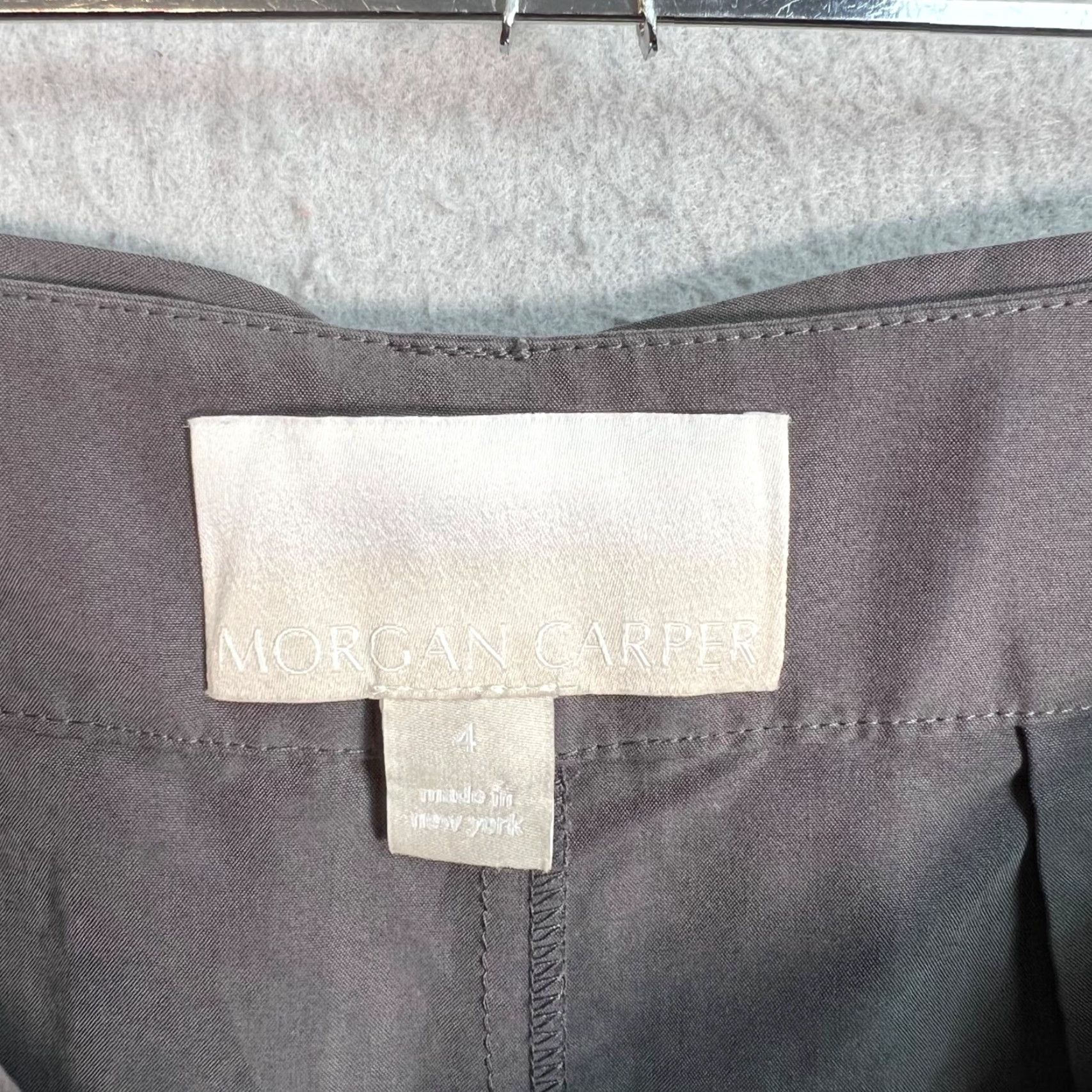 Vintage Morgan Carper Womens Bermuda Shorts 4 Gray Pleated High-Waist With Tie Belt Size 27" / US 4 / IT 40 - 3 Thumbnail