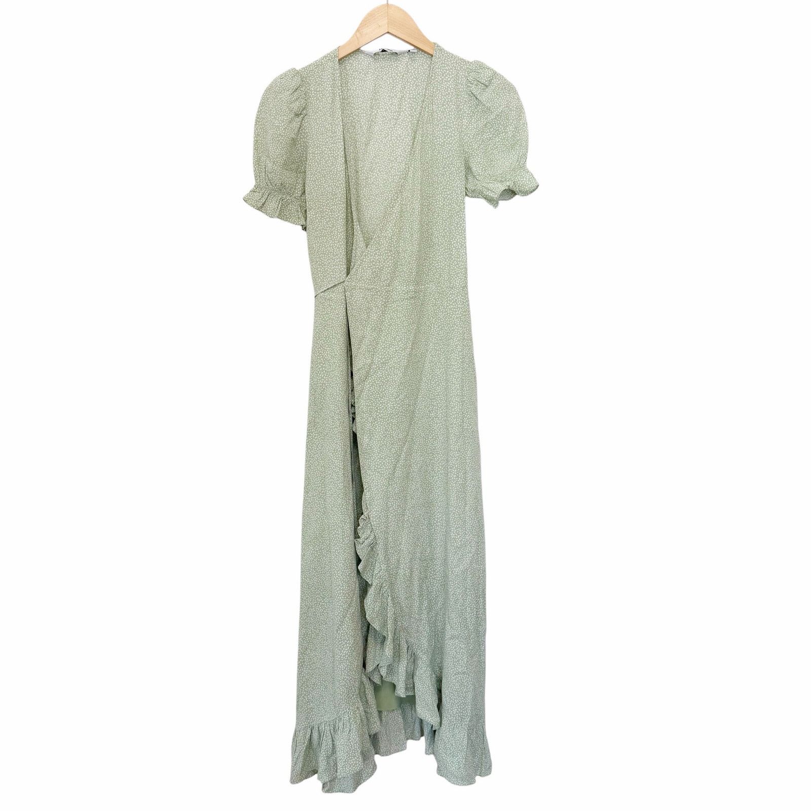 & Other Stories & Other Stories Green Floral Ruffled Maxi Wrap Dress Sz 0 Size XS / US 0-2 / IT 36-38 - 1 Thumbnail
