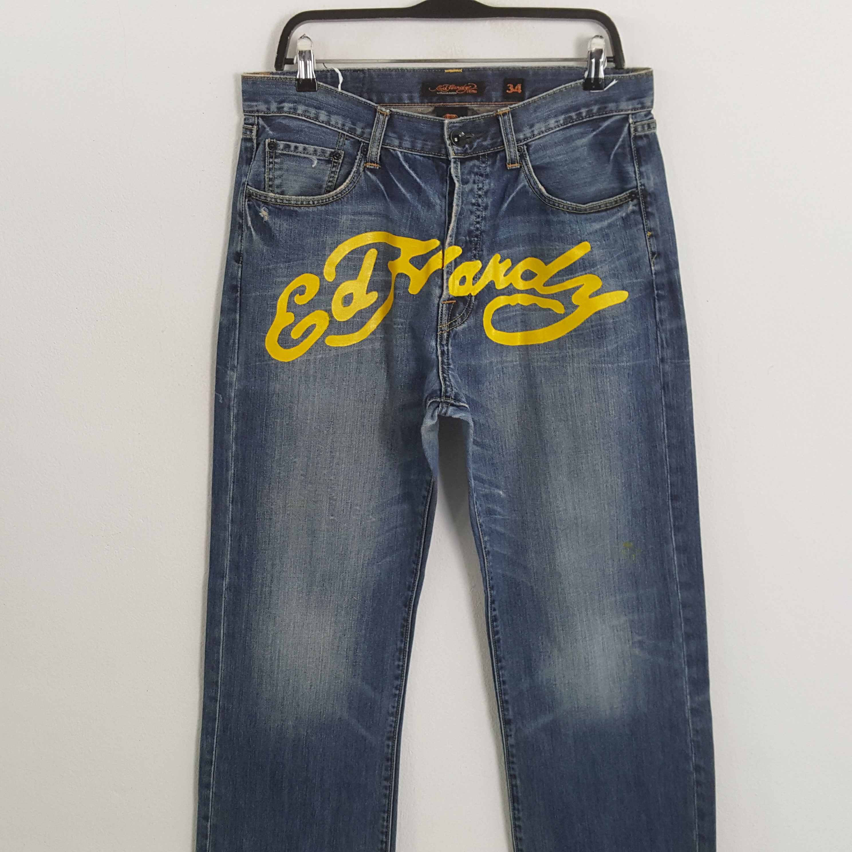 Christian Audigier × Ed Hardy × Vintage ED HARDY by CHRISTIAN AUDIGIER Fashion Style Custom Jeans Size US 33 - 2 Thumbnail