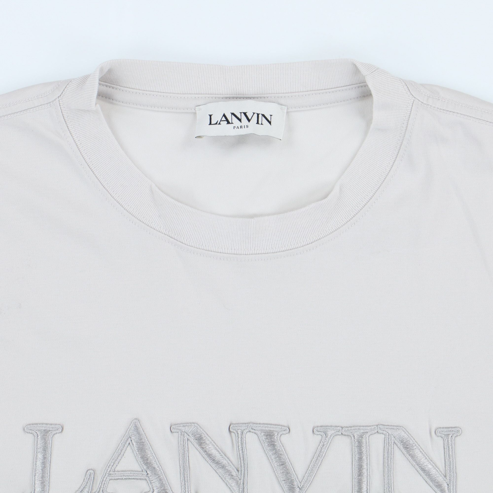 Lanvin Grey Embroidered Logo Oversized T-shirt Size US M / EU 48-50 / 2 - 5 Thumbnail