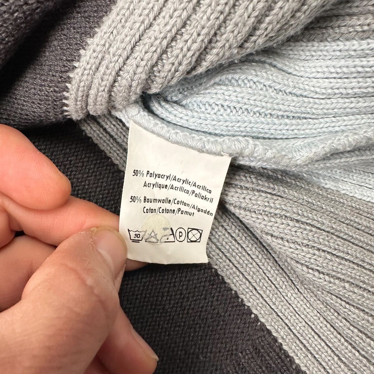 Tom Tailor TOM TAILOR Mens Crew Neck Jumper Sweater Ribbed Grey Y2K VTG Size US M / EU 48-50 / 2 - 5 Thumbnail