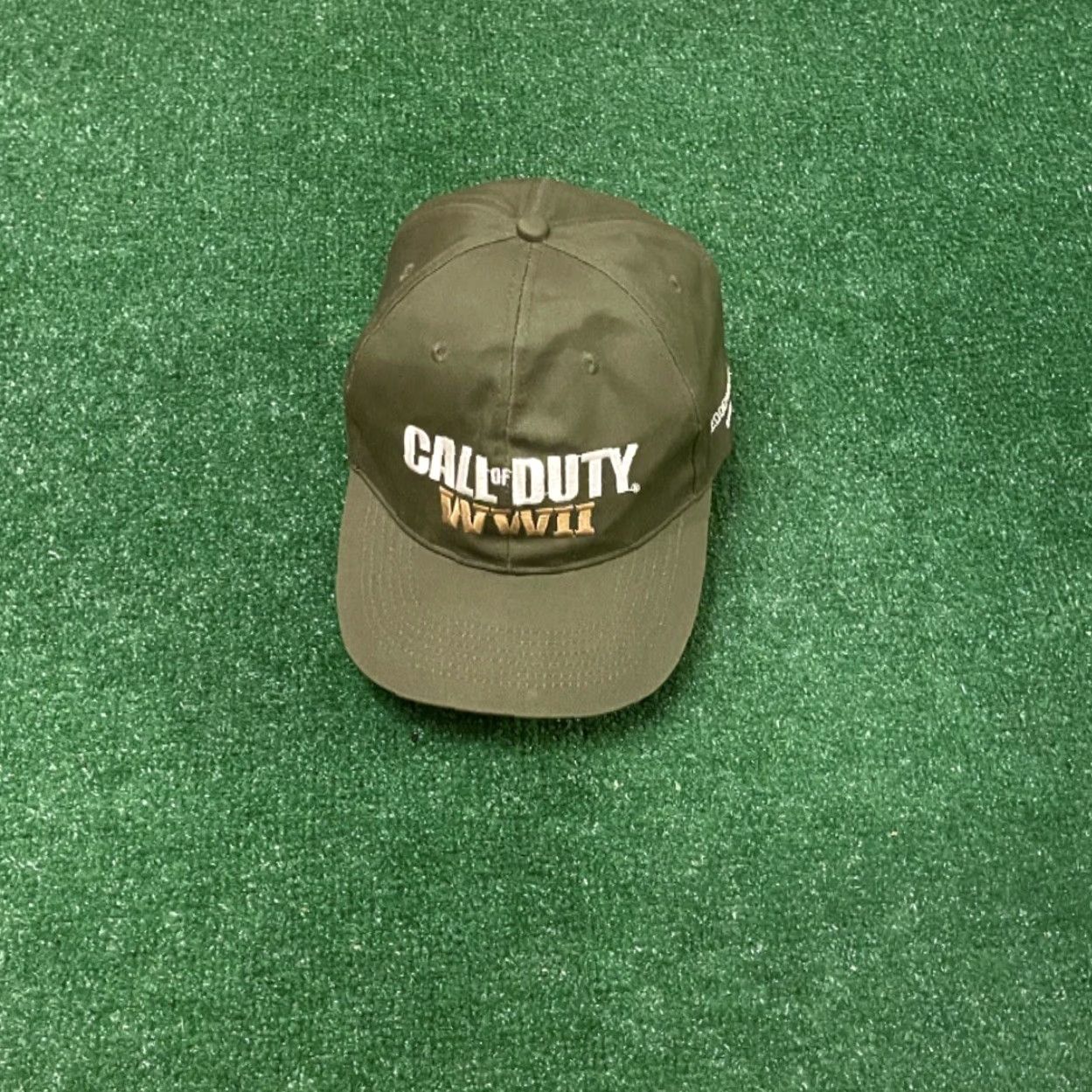 Vintage VINTAGE Call Of Duty WWII Sledgehammer Games Video Game Promo SnapBack Hat Adult WW2 Mens One Size Green Snapback Adjustable Xbox PlayStation Size ONE SIZE - 5 Thumbnail