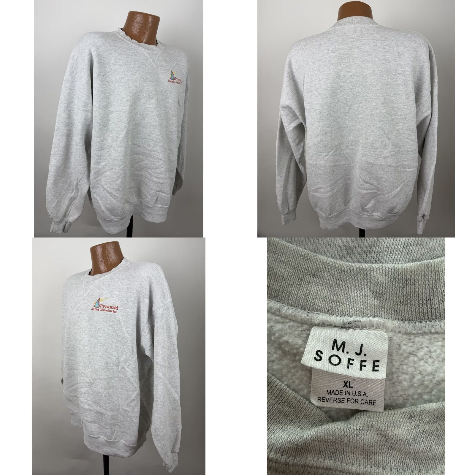 Soffe VINTAGE Soffe Sweatshirt Mens XL Gray Embroidered Crew Neck 90s Grunge Retro Pullover Size US XL / EU 56 / 4 - 8 Thumbnail