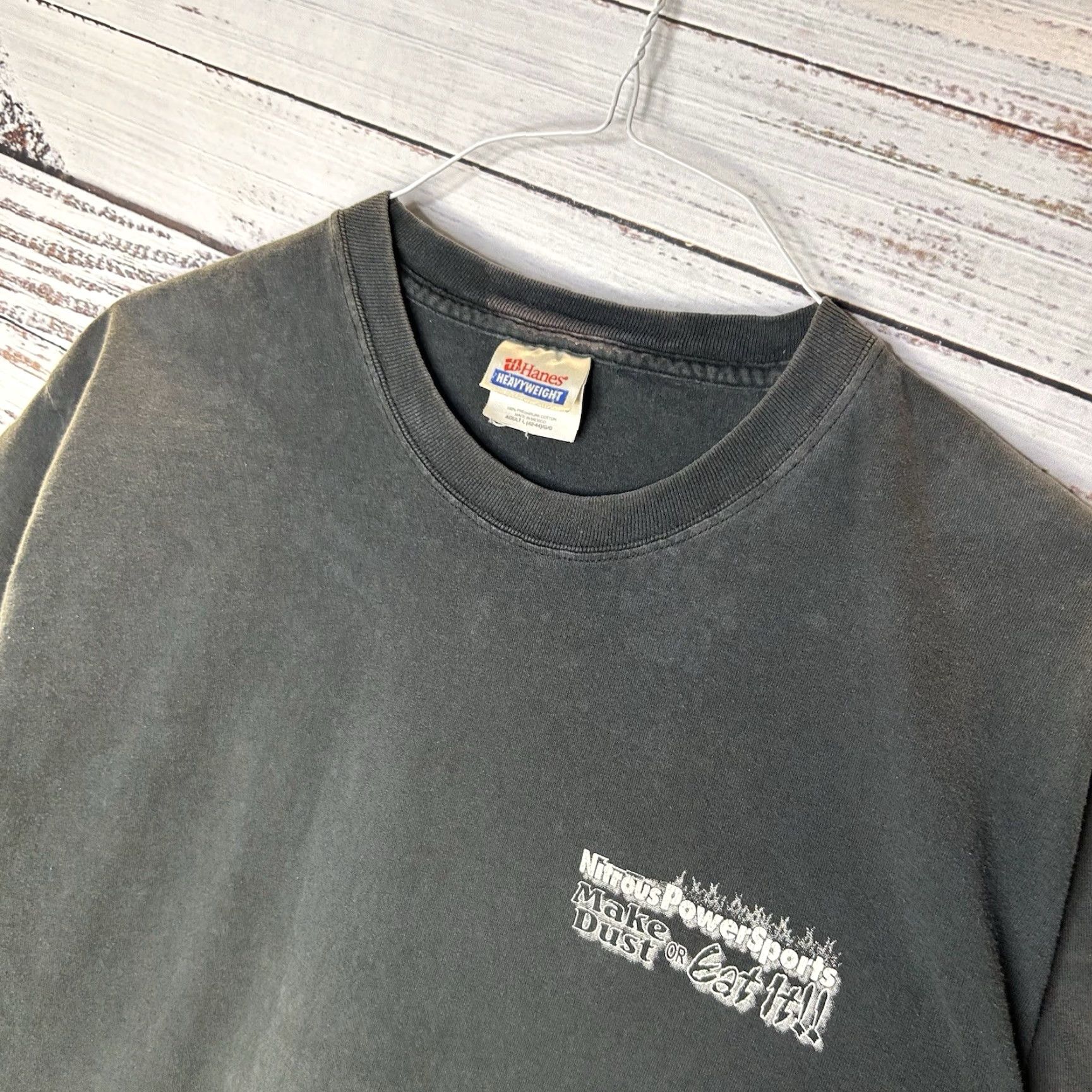 Doublet Vintage 90s Nitrous Power Sports Racing Nitro Double-Sided Graphic T-Shirt Large Black Cotton Short Sleeve Crew Neck Men’s 90s Cars T-Shirt Size US L / EU 52-54 / 3 - 6 Thumbnail