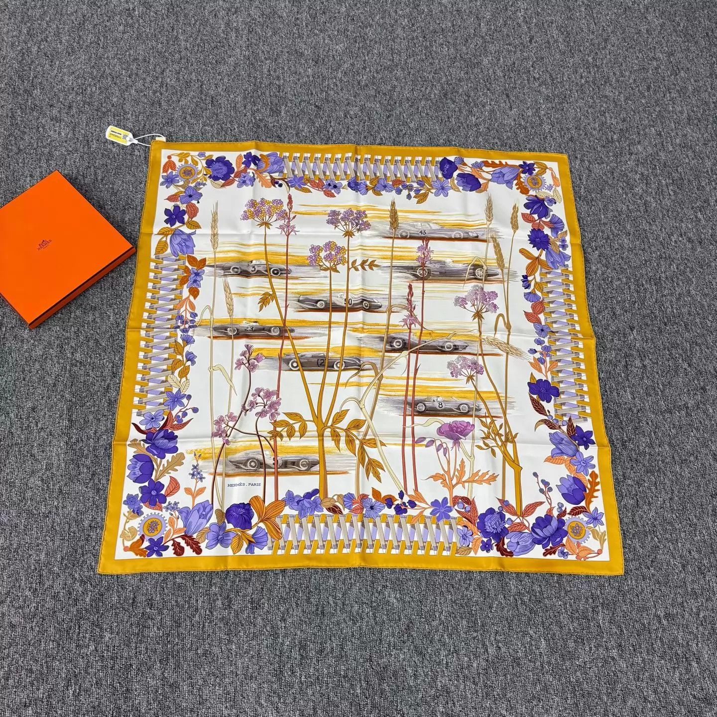 Hermes Hermes Racing Car Through Flower Field Scarf NWT Size ONE SIZE - 1 Thumbnail