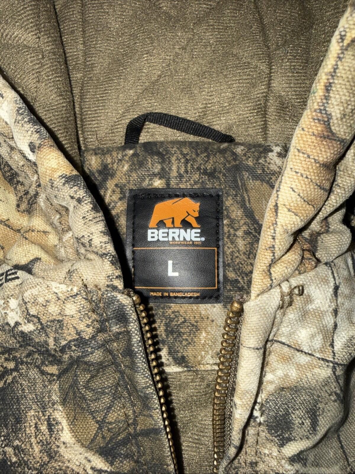 United Colors Of Benetton Berne Jacket Youth Lrg Camo Lined Zip Hunting Realtree Hood Size US L / EU 52-54 / 3 - 7 Thumbnail