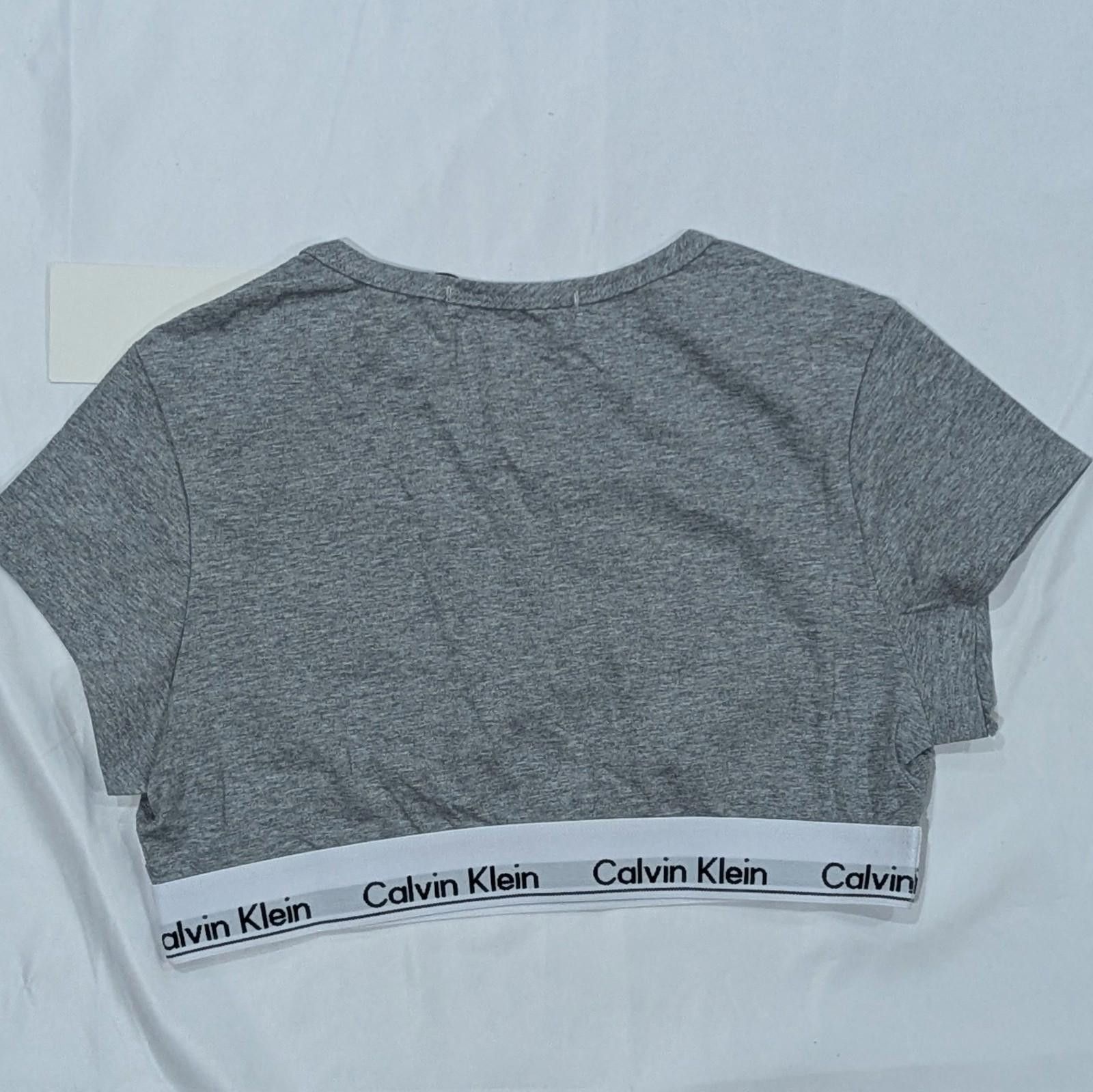 Calvin Klein Calvin Klein Modern Cotton T-Shirt Bralette Crop Top Gray Size L / US 10 / IT 46 - 4 Thumbnail
