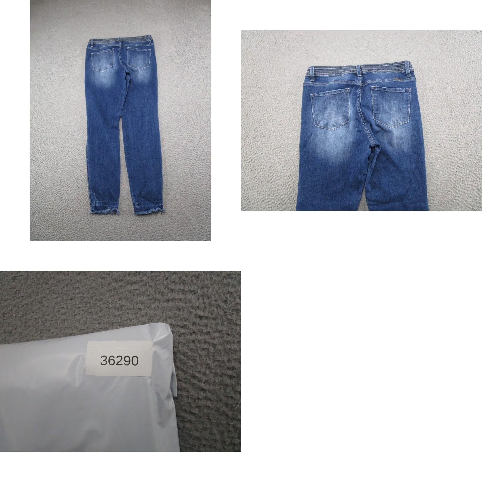 Vintage Kancan Button Fly Blue Stretch Denim Jeans Size 13/30 Mid Rise Cotton Blend Womens Jeans 5-Pocket Style Ankle Stretch Size 34" / US 12 / IT 48 - 9 Thumbnail
