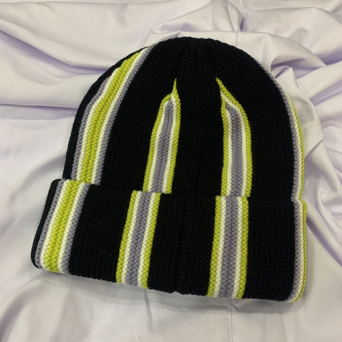 Stussy × Vintage Stussy Vertical Stipe Cuff Beanie Size ONE SIZE - 3 Thumbnail