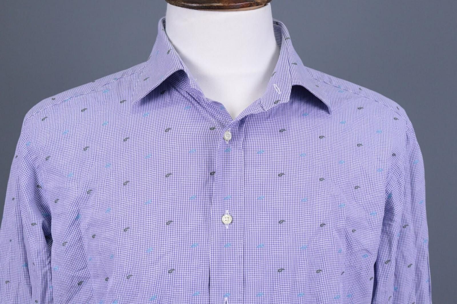 Etro Etro Milano Blue Printed Shirt Size 43 Size US M / EU 48-50 / 2 - 2 Thumbnail