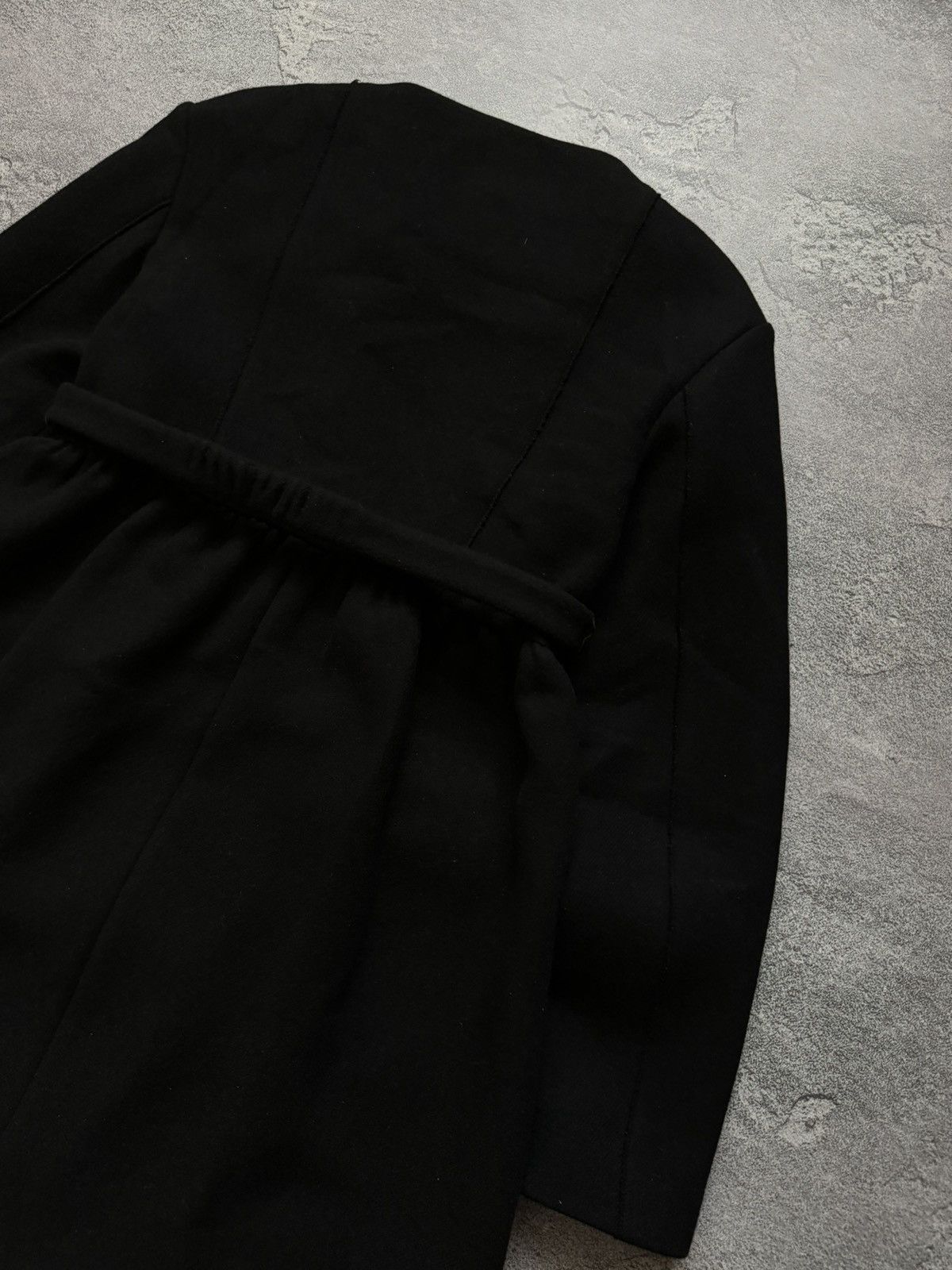 Miu Miu × Prada Miu Miu 44 by Prada black wool coat + belt jacket overcoat Size M / US 6-8 / IT 42-44 - 23 Thumbnail