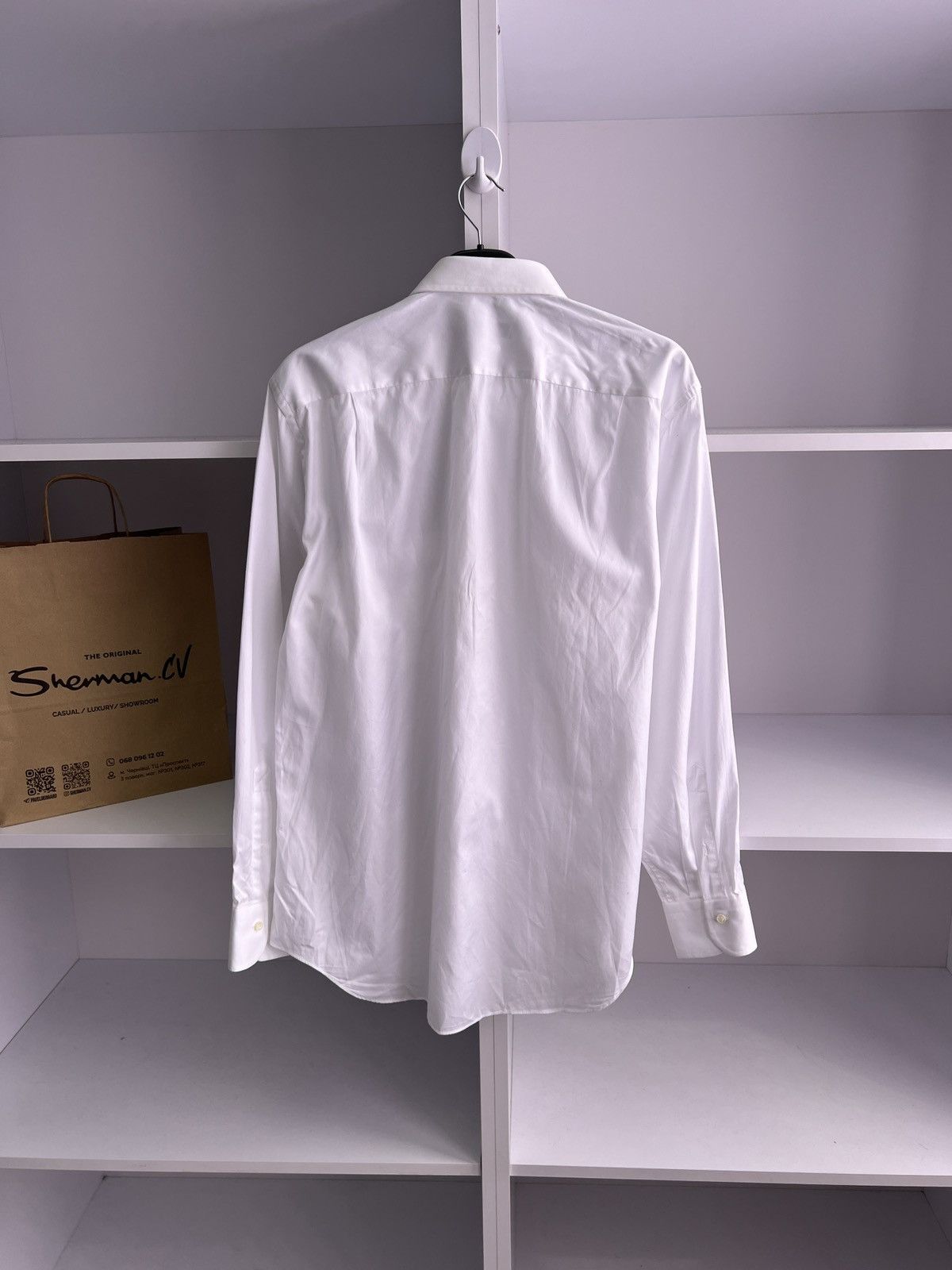 Ermenegildo Zegna × Vintage Vintage Ermenegildo Zegna White Button Up Shirt Size US M / EU 48-50 / 2 - 9 Thumbnail