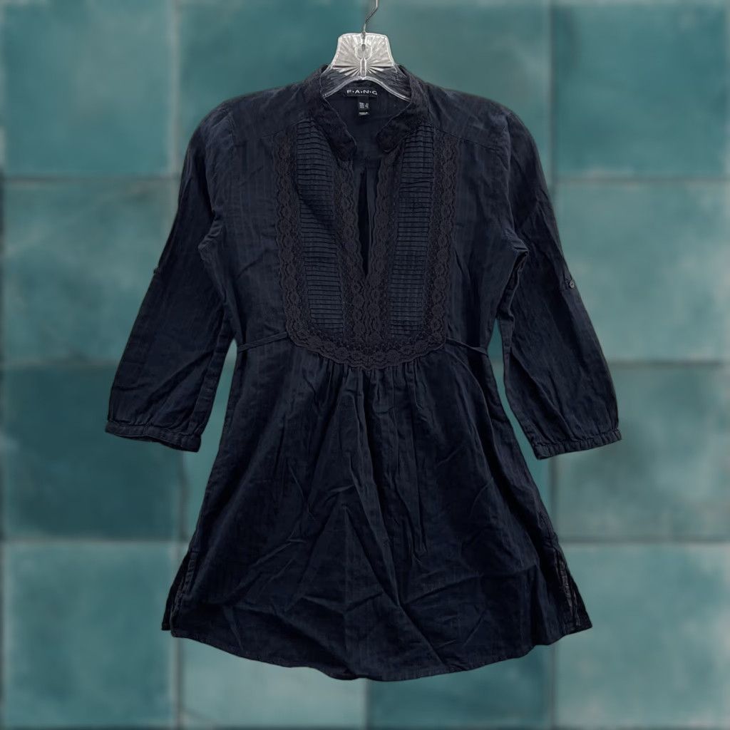 Vintage VINTAGE Y2K Top Blouse XS Small Black Goth Edwardian Whimsigoth Fairy Grunge Size XS / US 0-2 / IT 36-38 - 1 Thumbnail