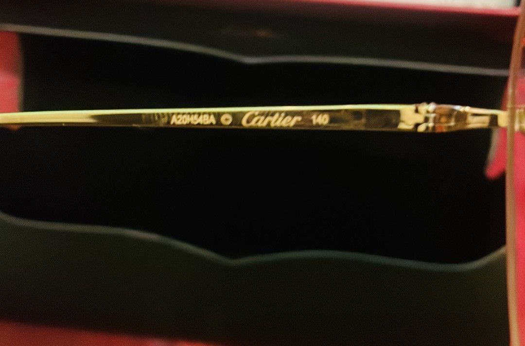 Cartier Cartier C Décor CT00920 Rimless Sunglasses - Gold Size ONE SIZE - 6 Thumbnail