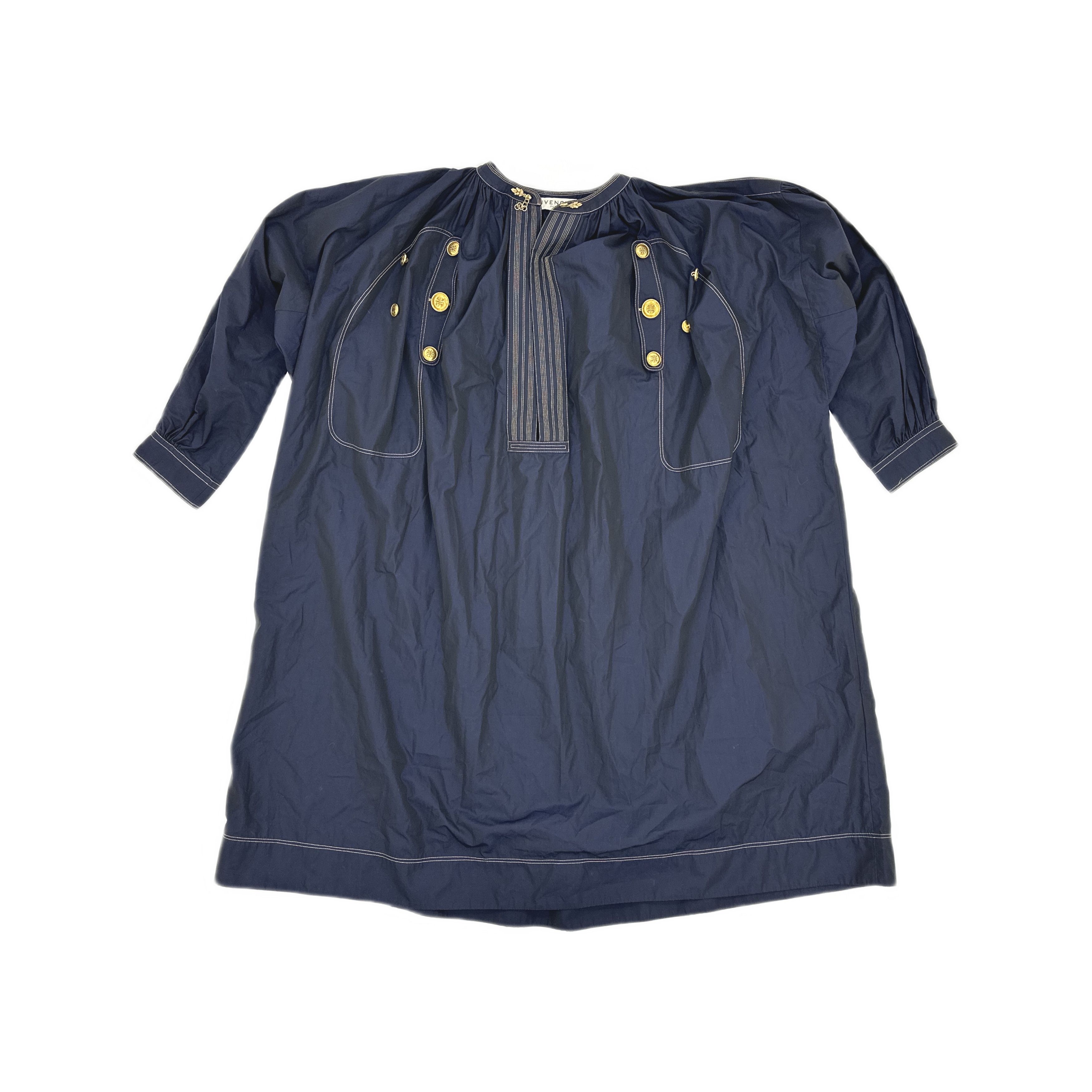 Givenchy Givenchy Buttoned Navy Blue Dress Size 34 Size XXS / US 00 / IT 34 - 1 Thumbnail