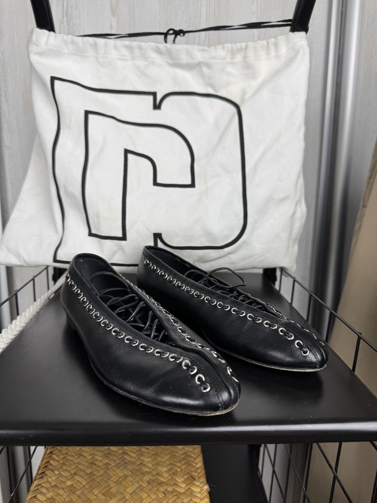 Paco Rabanne Paco Rabanne black leather ballet flats ballerina w dust bag Size US 6 / IT 36 - 6 Thumbnail