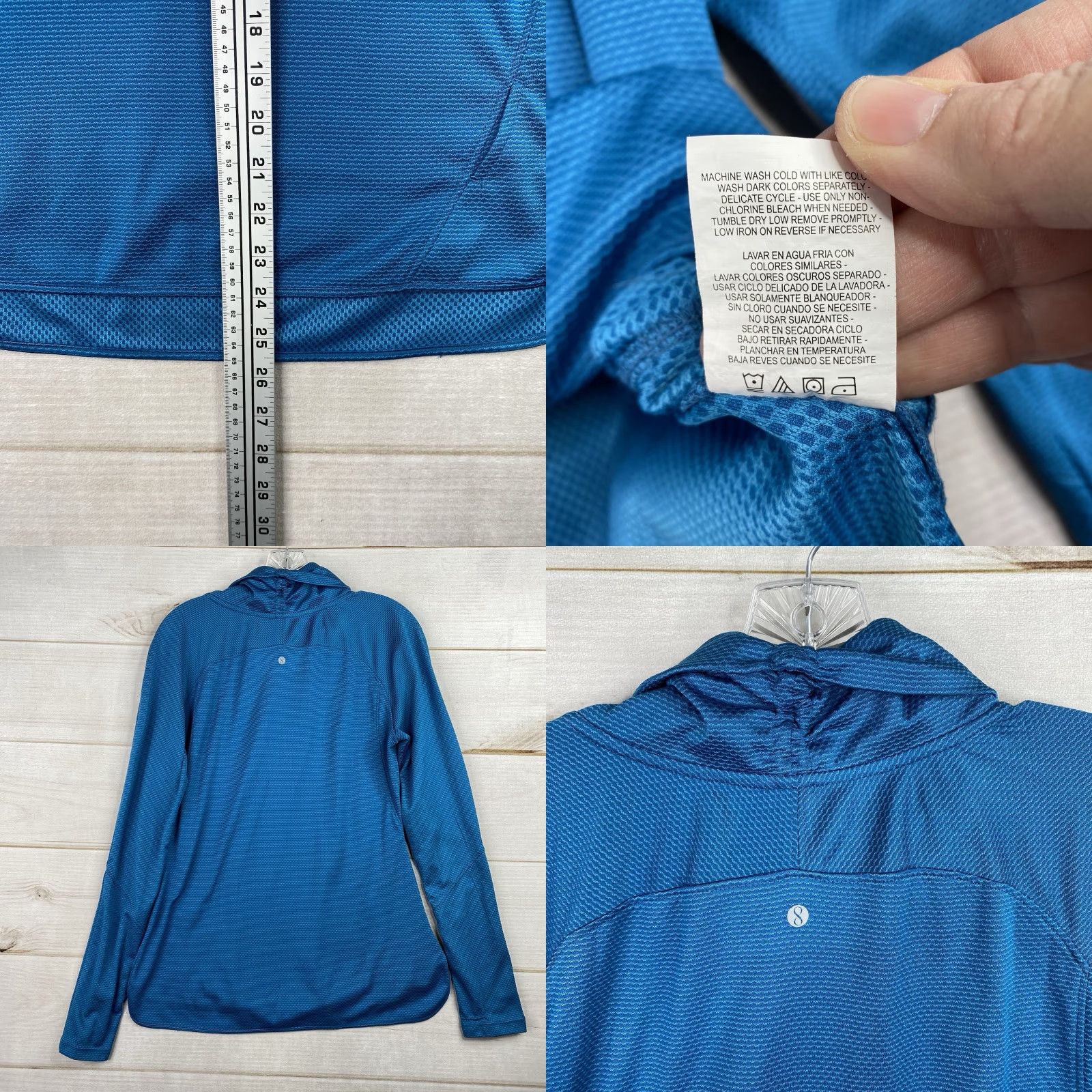 Layer 8 Layer 8 Top Womens M Turquoise Long Sleeve Thumb Holes Athletic Qwick Dry Mock Size M / US 6-8 / IT 42-44 - 8 Thumbnail