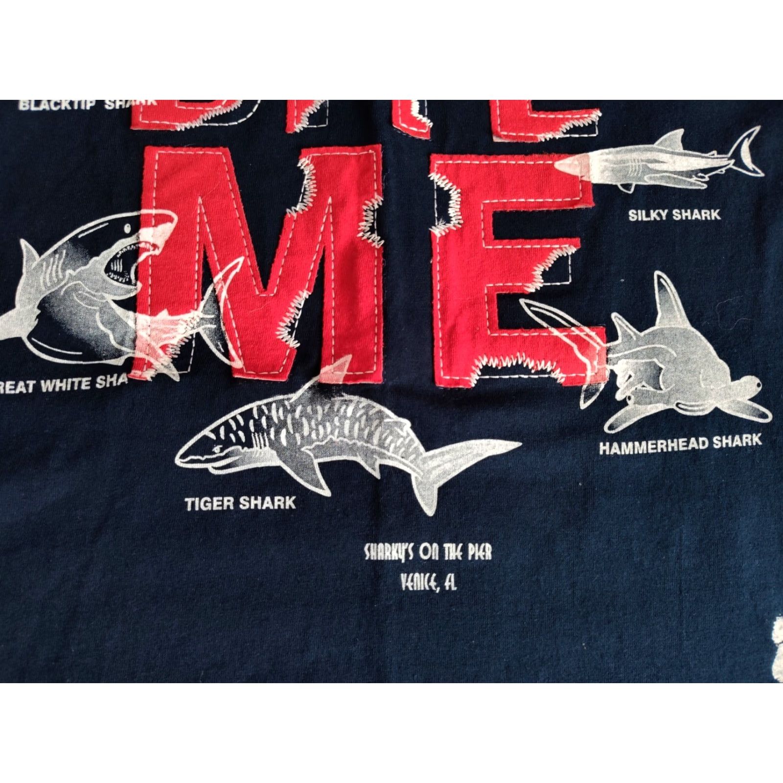 Vintage VINTAGE Yacht Club Men's T-Shirt Short Sleeve Medium Blue Sharks Wrap Around Graphic Embroidered 90s Size US M / EU 48-50 / 2 - 3 Thumbnail