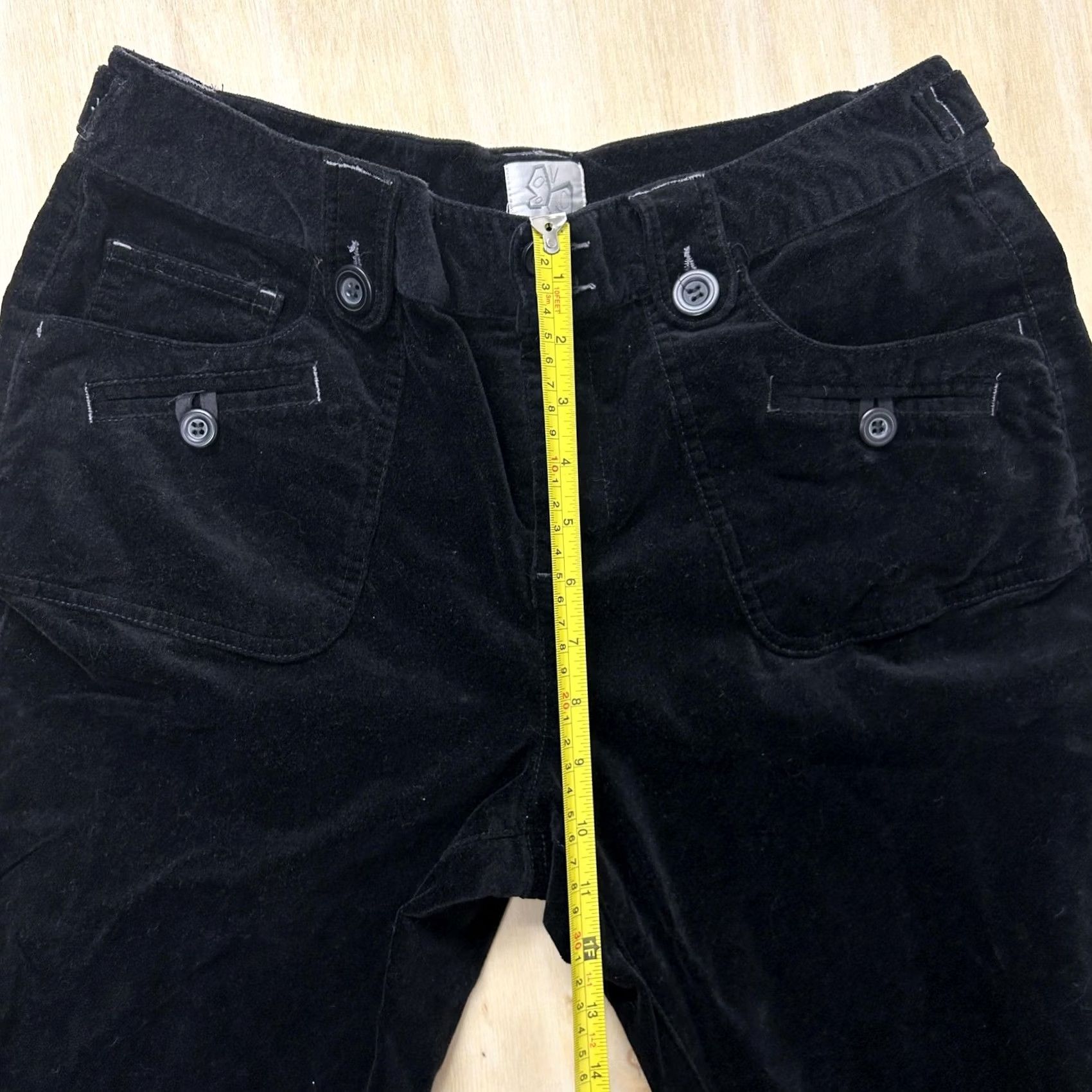 Velour Vintage Ava Pants Womens 32x31 Black Velour Bootcut Stretch Chino Size 32" / US 10 / IT 46 - 6 Thumbnail