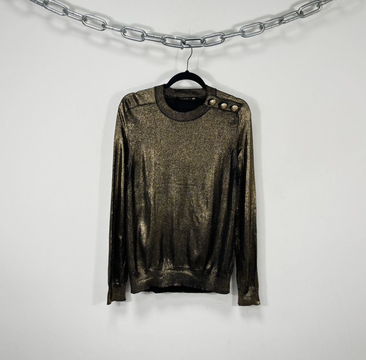 Balmain H&M Limited Edition Runway Rare Golden Sweater