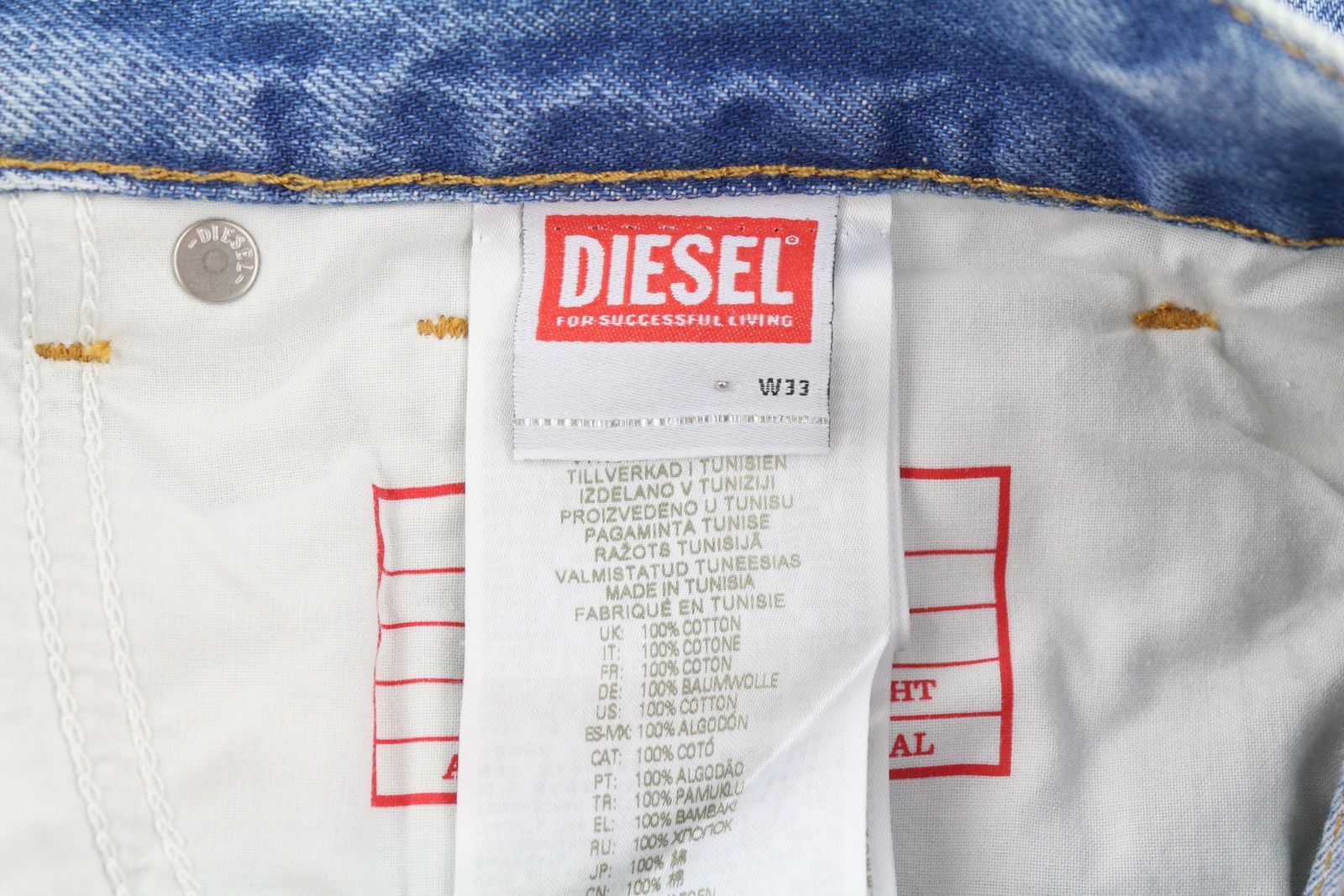 Diesel 1995 D-SARK 09I29 W33/L32 Blue Slim Straight 85405 Size US 33 - 10 Thumbnail