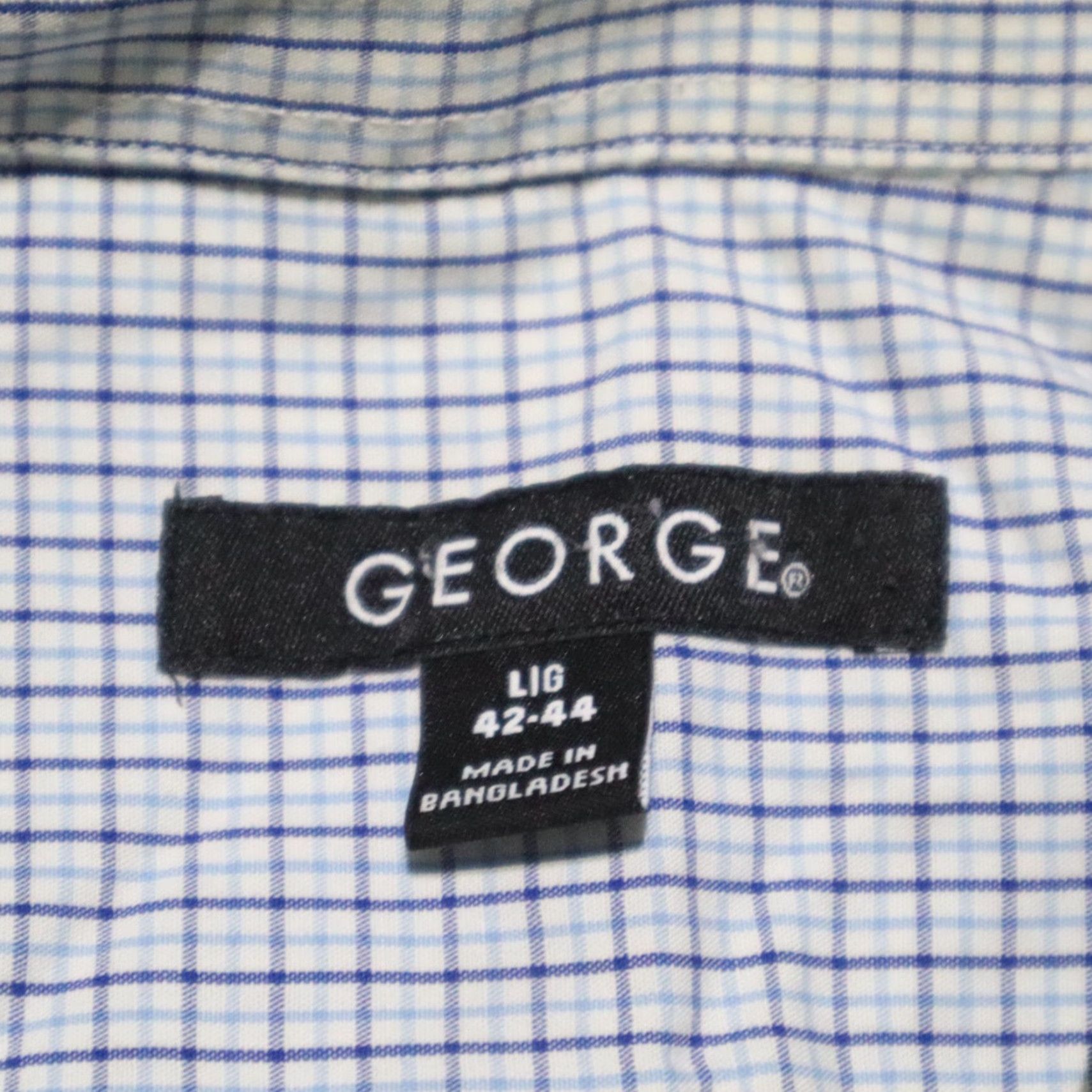 George VINTAGE George Checked Shirt Button-Up Long Sleeve Adult Men Size L Blue Classic 90s Size US L / EU 52-54 / 3 - 3 Thumbnail
