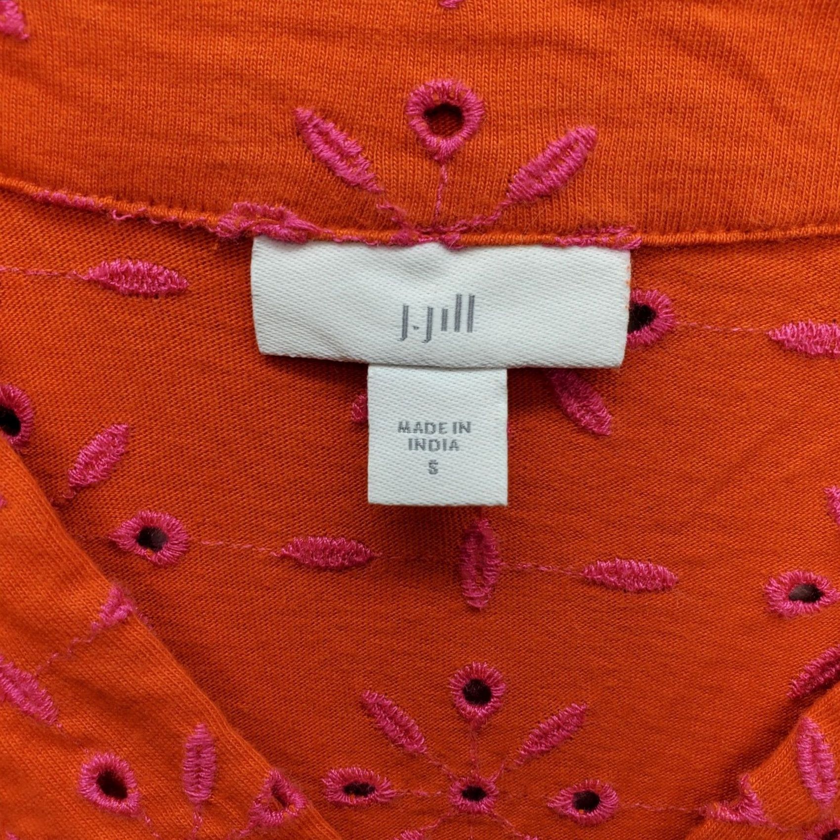 J. Jill J. Jill Tunic Top Womens Small Multi Embroidered Eyelet Balloon Sleeve V-Neck Shirt Womens Size S Multicolor Floral 3/4 Sleeve Light Cotton Blouse Size S / US 4 / IT 40 - 7 Thumbnail