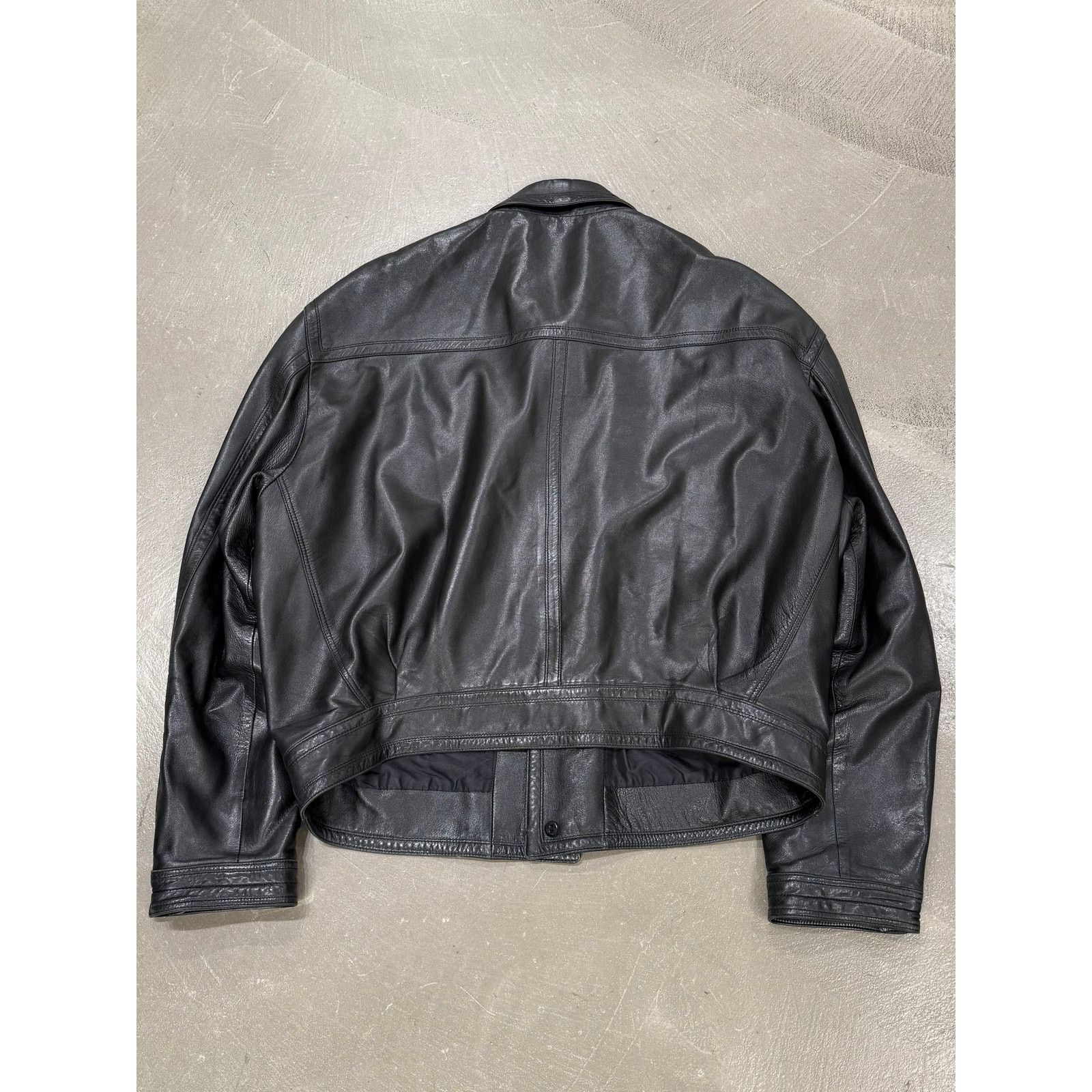 Versace 1990s Gianni Versace oversized cropped leather jacket Size ONE SIZE - 2 Thumbnail