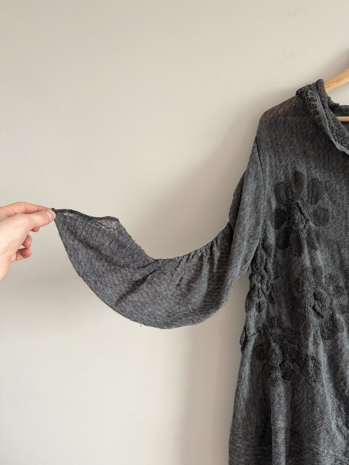 Transit Transit Alpaca Wool Cardigan Floral Knit Grey Size XL / US 12-14 / IT 48-50 - 4 Thumbnail