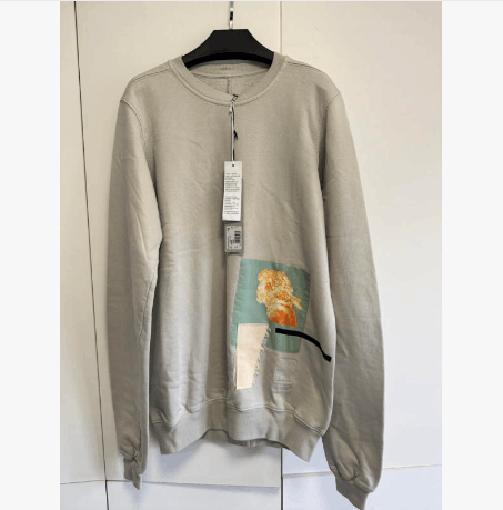 Rick Owens Rick Owens Grey Graphic Long Sleeve Sweatshirt Size XS Size US XS / EU 42 / 0 - 1 Thumbnail